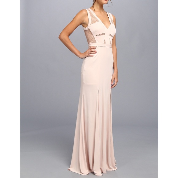 BCBG Dresses & Skirts - BCBG Cristy Blush Pink Rose Lace Dress Gown 2